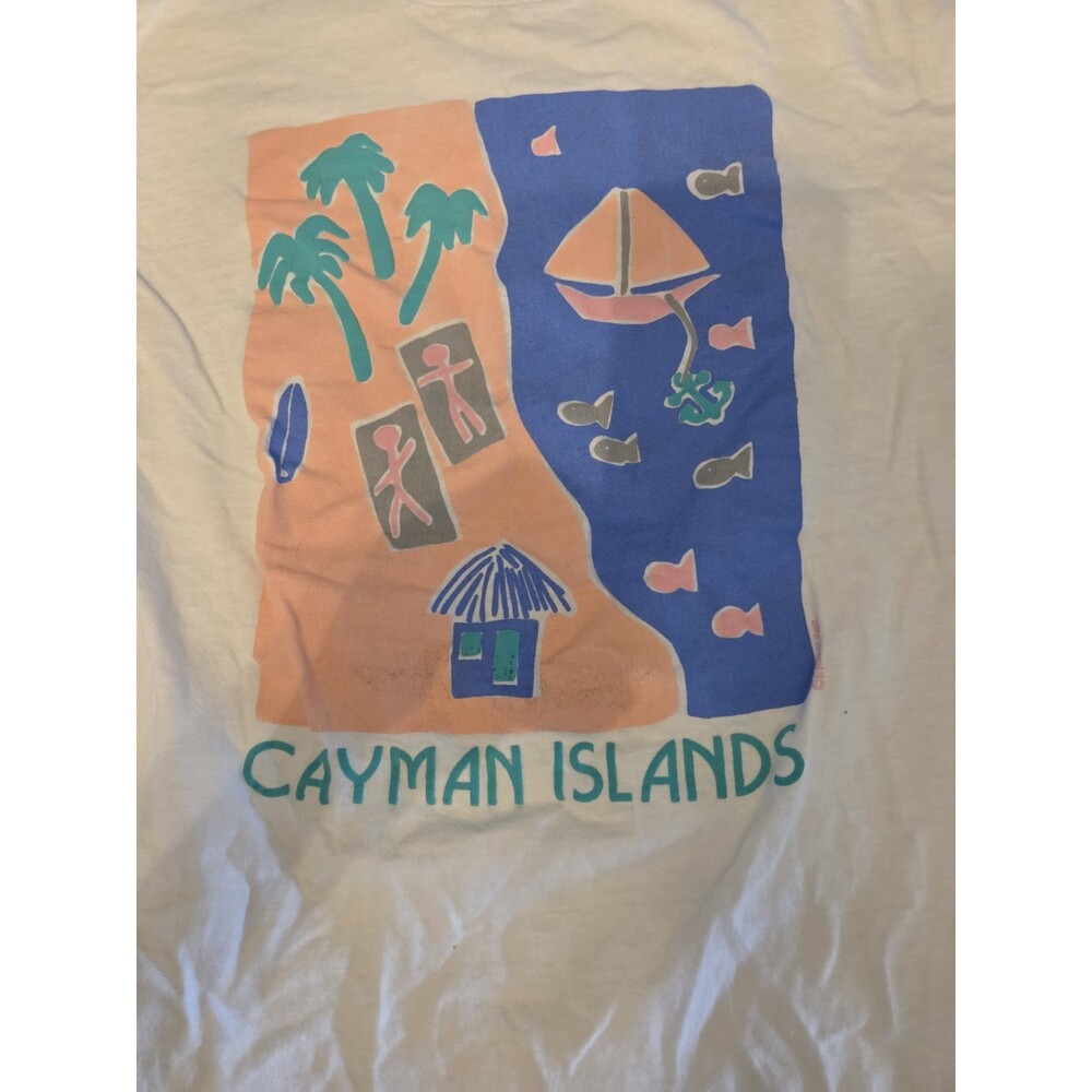 Vintage Single Stitch Cayman Islands On A Oneita Power-T Pre-shrunk...